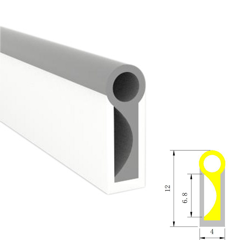 Silicone Flexible LED Profile For 5mm Narrow LED Strip - 04*12mm 120° Side Emitting